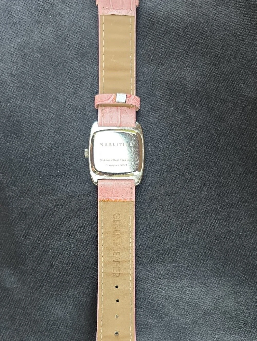 Liz Claiborne Pink Dial Watch with Pink Strap and Crystal Accents